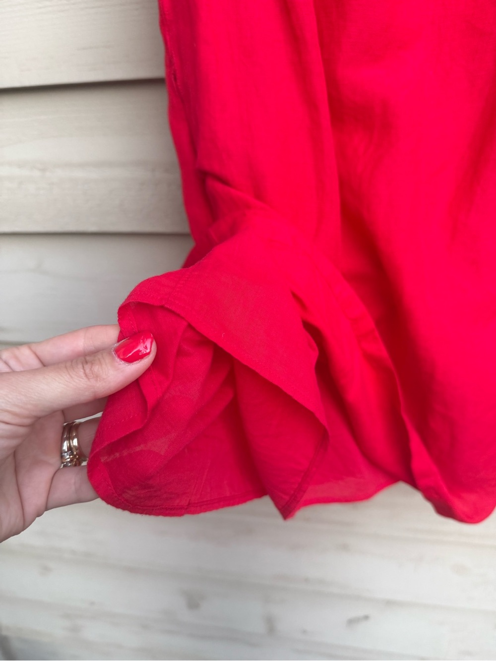 Tommy Bahama St Lucia Linen-Blend Off-the-Shoulder Coverup Dress pockets M red - Picture 6 of 6
